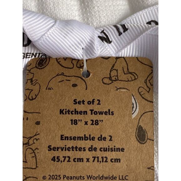 2 Pack Peanuts Rae Dunn Snoopy Woodstock LUCKY ME St Patrick Day Kitchen Towels - Picture 7 of 12